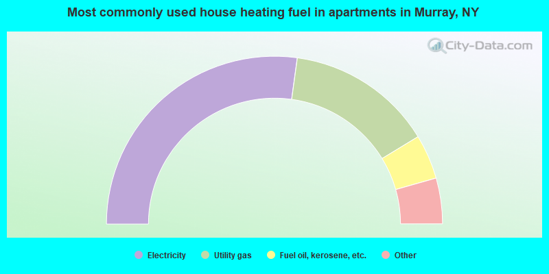 Most commonly used house heating fuel in apartments in Murray, NY