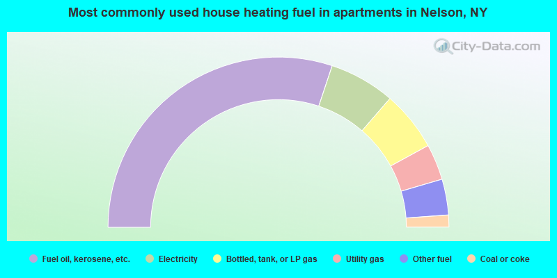Most commonly used house heating fuel in apartments in Nelson, NY