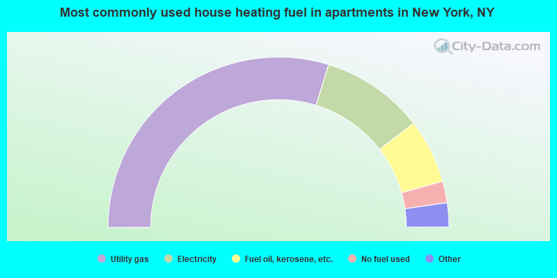 Most commonly used house heating fuel in apartments in New York, NY