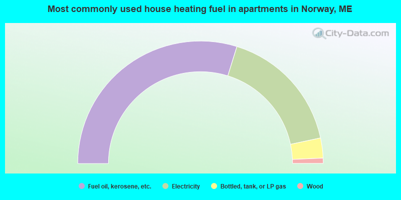 Most commonly used house heating fuel in apartments in Norway, ME