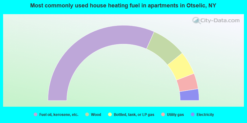 Most commonly used house heating fuel in apartments in Otselic, NY