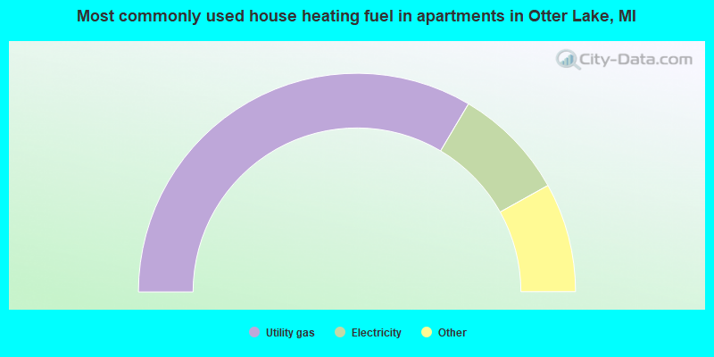 Most commonly used house heating fuel in apartments in Otter Lake, MI