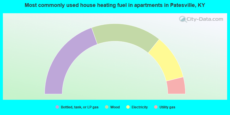 Most commonly used house heating fuel in apartments in Patesville, KY