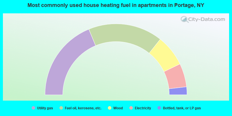 Most commonly used house heating fuel in apartments in Portage, NY