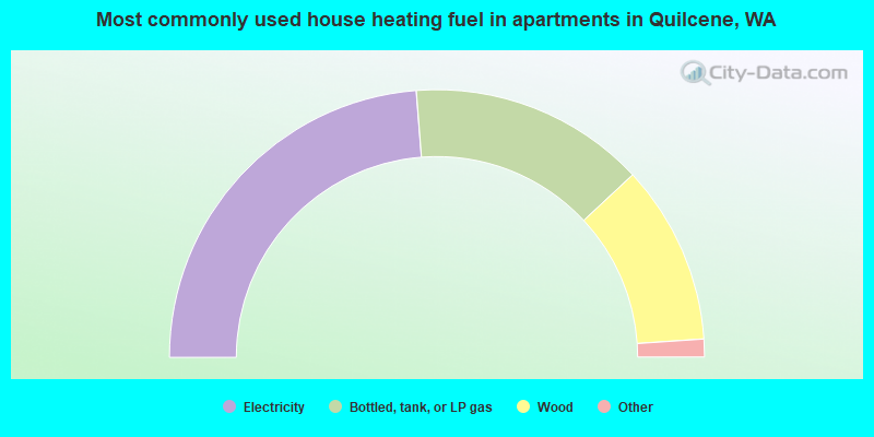 Most commonly used house heating fuel in apartments in Quilcene, WA