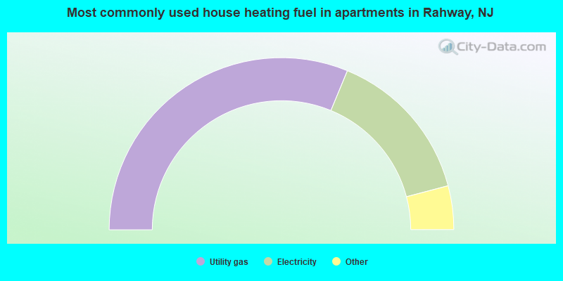 Most commonly used house heating fuel in apartments in Rahway, NJ
