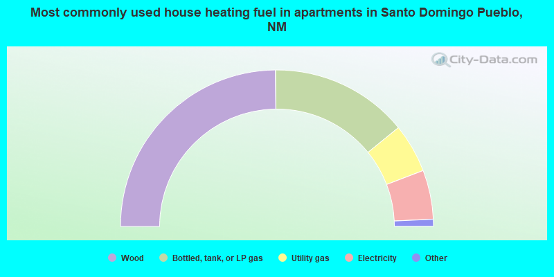 Most commonly used house heating fuel in apartments in Santo Domingo Pueblo, NM