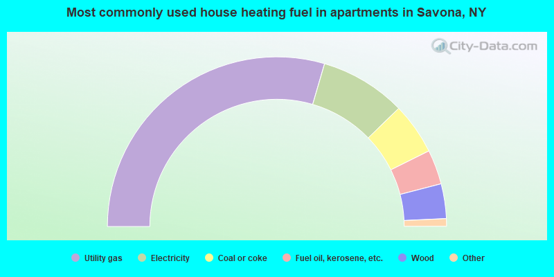 Most commonly used house heating fuel in apartments in Savona, NY