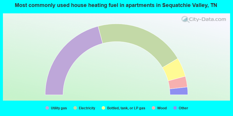 Most commonly used house heating fuel in apartments in Sequatchie Valley, TN
