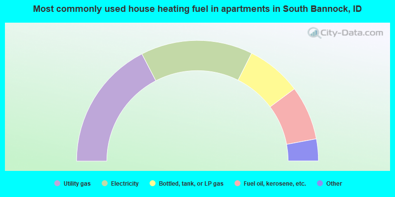 Most commonly used house heating fuel in apartments in South Bannock, ID