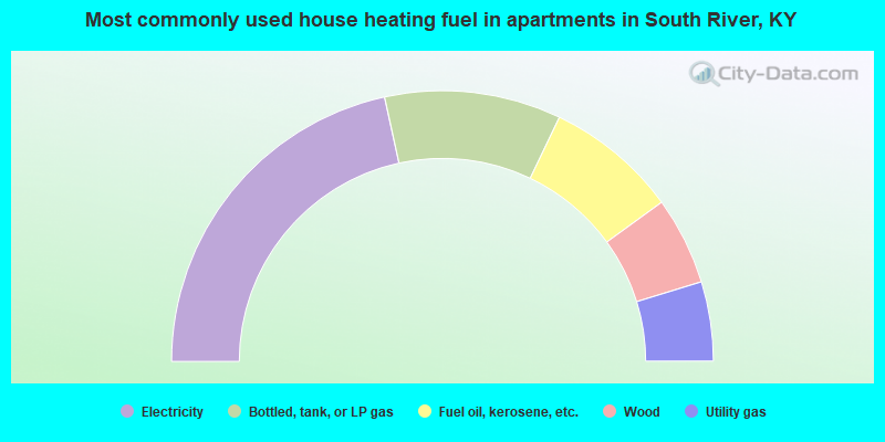 Most commonly used house heating fuel in apartments in South River, KY