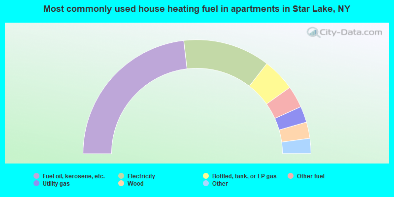 Most commonly used house heating fuel in apartments in Star Lake, NY