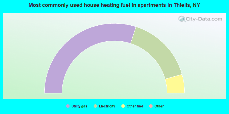 Most commonly used house heating fuel in apartments in Thiells, NY