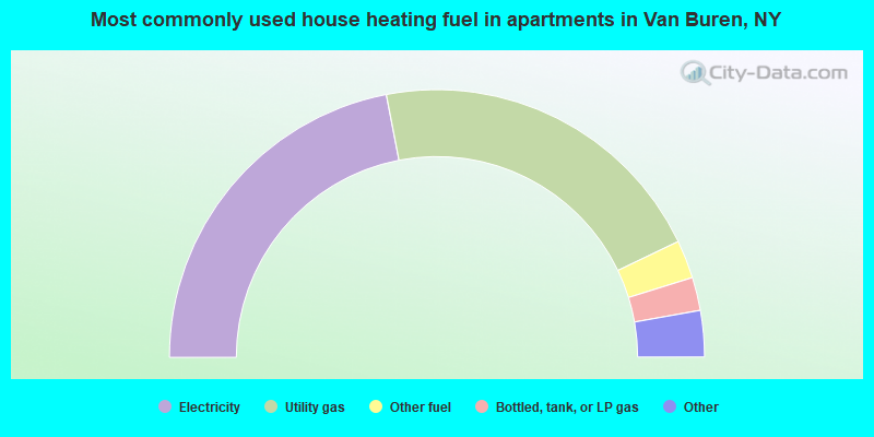 Most commonly used house heating fuel in apartments in Van Buren, NY
