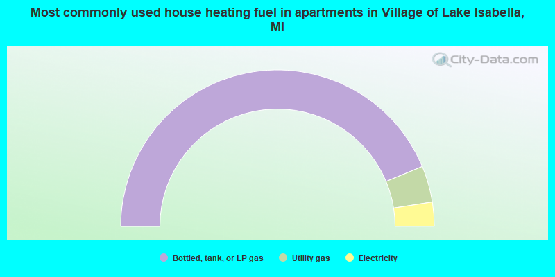 Most commonly used house heating fuel in apartments in Village of Lake Isabella, MI