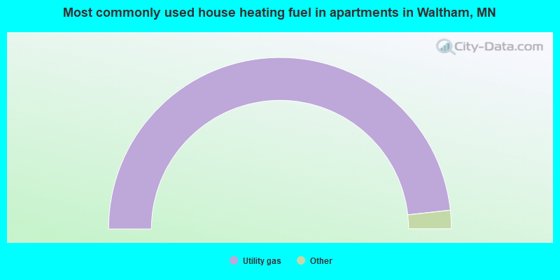 Most commonly used house heating fuel in apartments in Waltham, MN