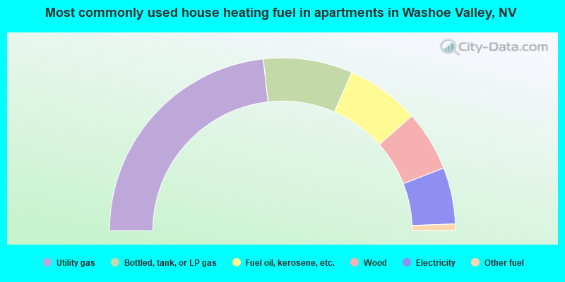 Most commonly used house heating fuel in apartments in Washoe Valley, NV