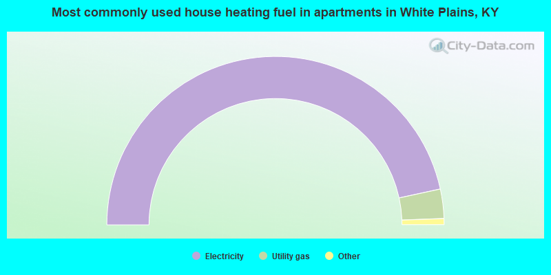 Most commonly used house heating fuel in apartments in White Plains, KY