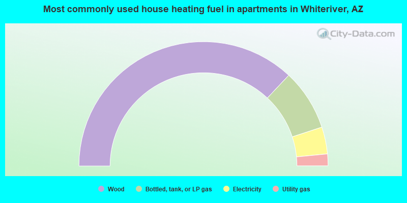 Most commonly used house heating fuel in apartments in Whiteriver, AZ