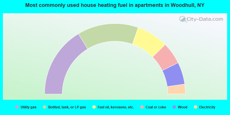Most commonly used house heating fuel in apartments in Woodhull, NY