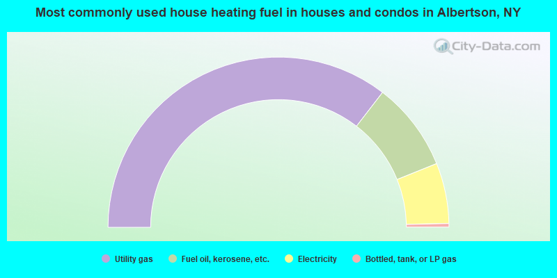 Most commonly used house heating fuel in houses and condos in Albertson, NY
