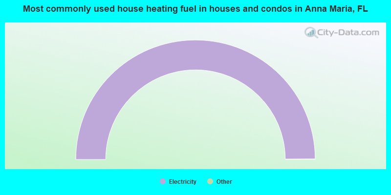 Most commonly used house heating fuel in houses and condos in Anna Maria, FL
