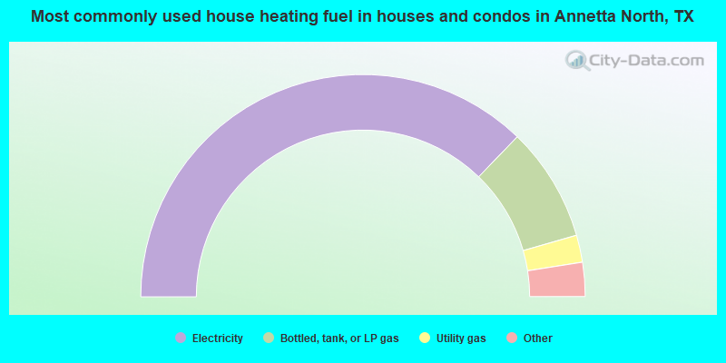 Most commonly used house heating fuel in houses and condos in Annetta North, TX