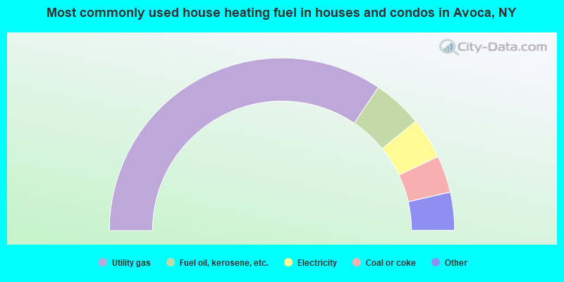 Most commonly used house heating fuel in houses and condos in Avoca, NY