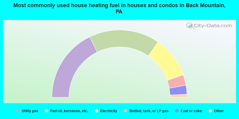 Most commonly used house heating fuel in houses and condos in Back Mountain, PA