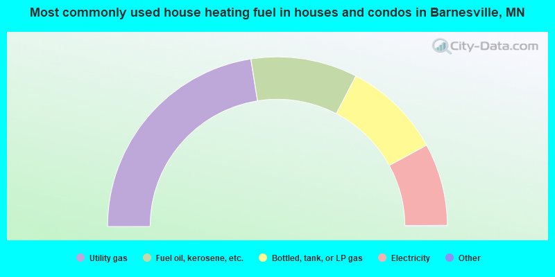 Most commonly used house heating fuel in houses and condos in Barnesville, MN