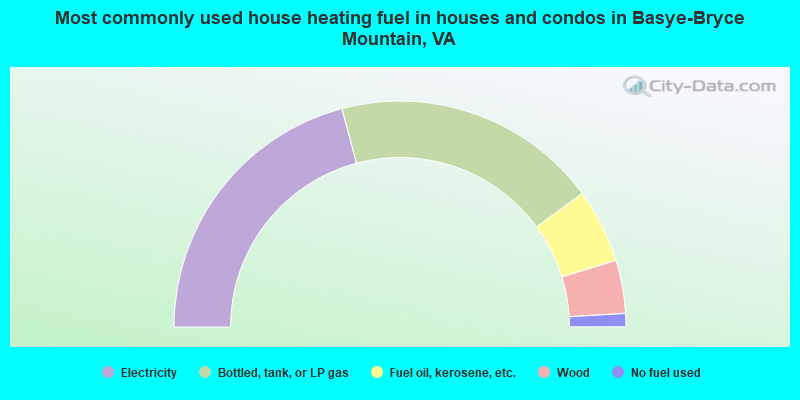 Most commonly used house heating fuel in houses and condos in Basye-Bryce Mountain, VA