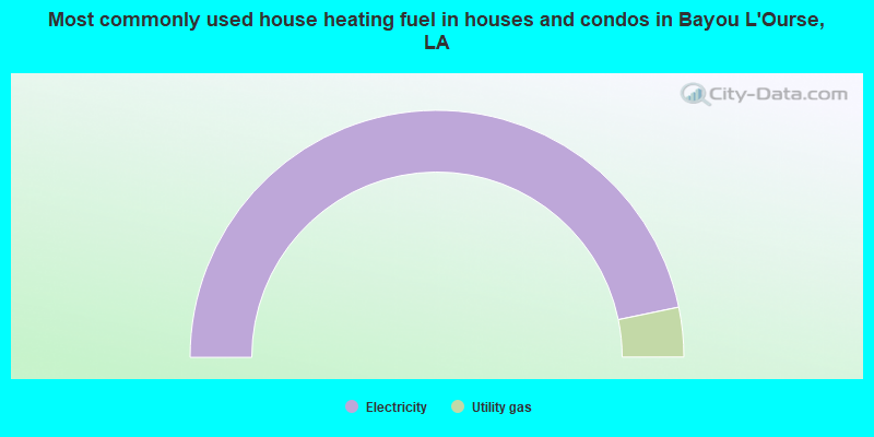 Most commonly used house heating fuel in houses and condos in Bayou L'Ourse, LA