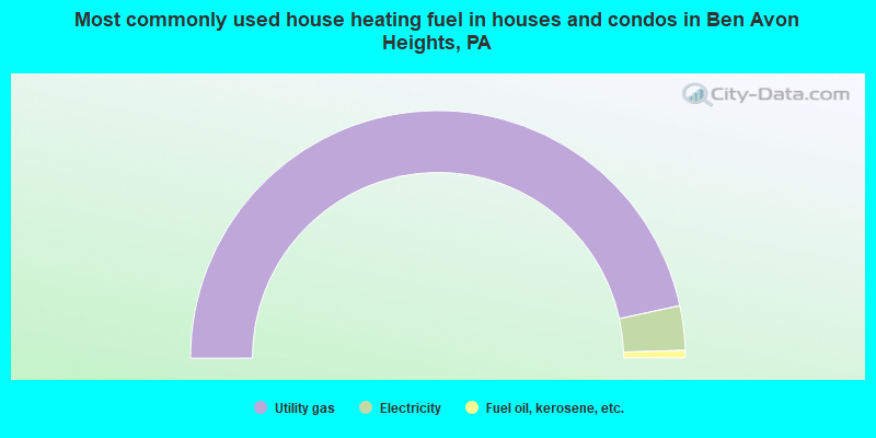 Most commonly used house heating fuel in houses and condos in Ben Avon Heights, PA