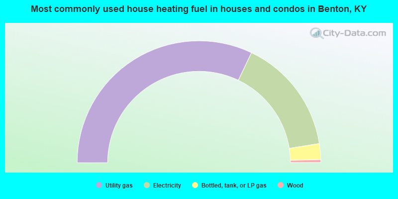 Most commonly used house heating fuel in houses and condos in Benton, KY