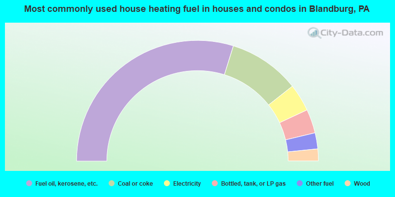 Most commonly used house heating fuel in houses and condos in Blandburg, PA