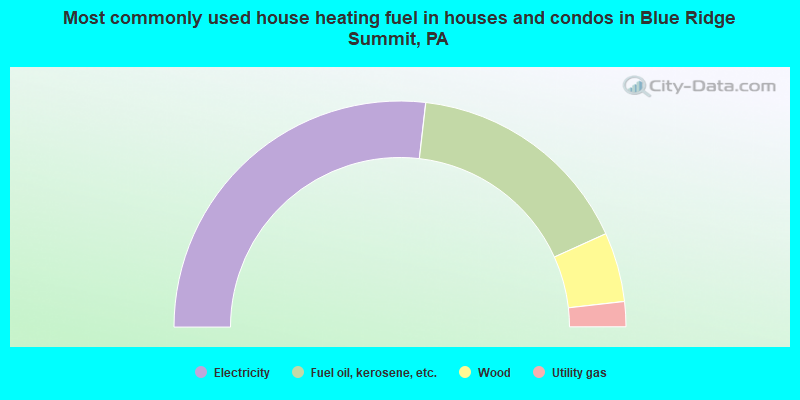 Most commonly used house heating fuel in houses and condos in Blue Ridge Summit, PA
