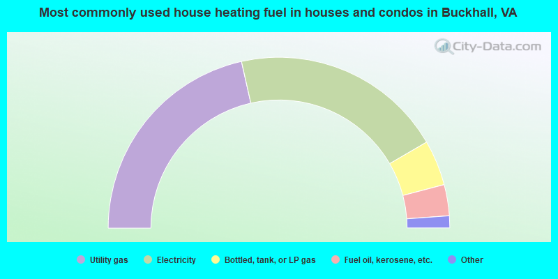 Most commonly used house heating fuel in houses and condos in Buckhall, VA