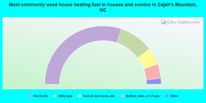 Most commonly used house heating fuel in houses and condos in Cajah's Mountain, NC