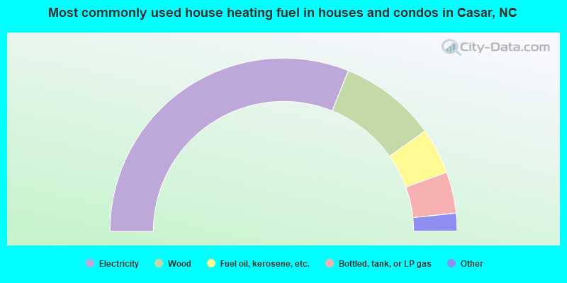 Most commonly used house heating fuel in houses and condos in Casar, NC