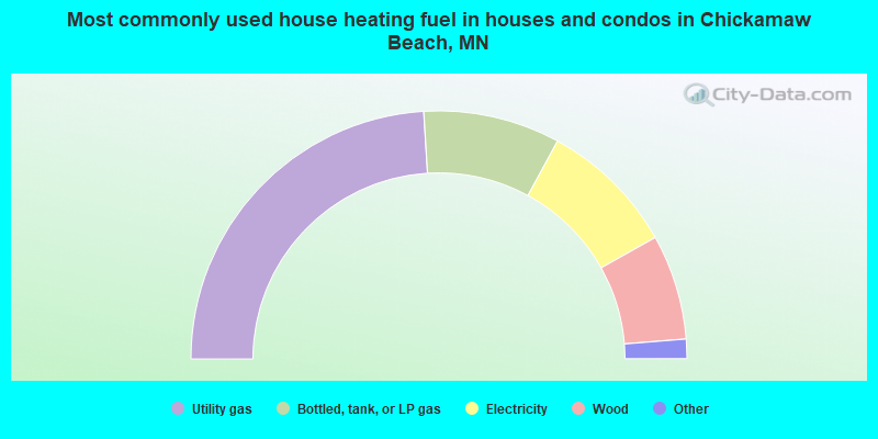 Most commonly used house heating fuel in houses and condos in Chickamaw Beach, MN