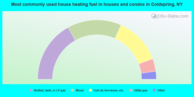 Most commonly used house heating fuel in houses and condos in Coldspring, NY