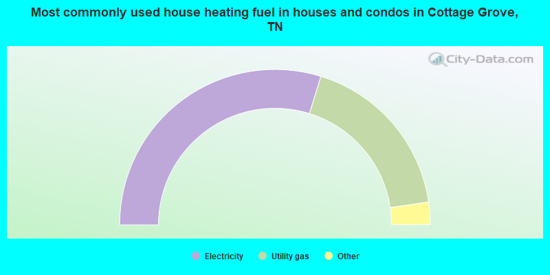 Most commonly used house heating fuel in houses and condos in Cottage Grove, TN