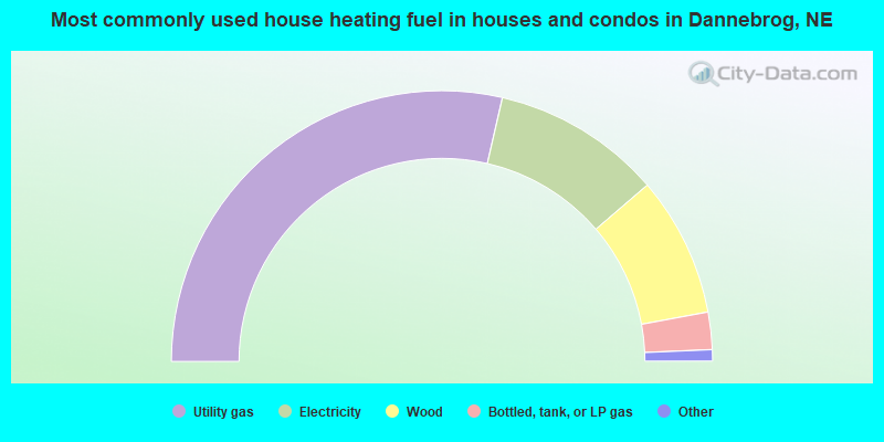Most commonly used house heating fuel in houses and condos in Dannebrog, NE