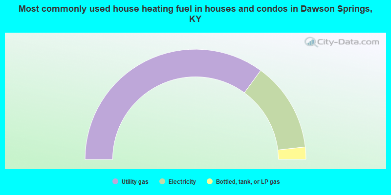 Most commonly used house heating fuel in houses and condos in Dawson Springs, KY