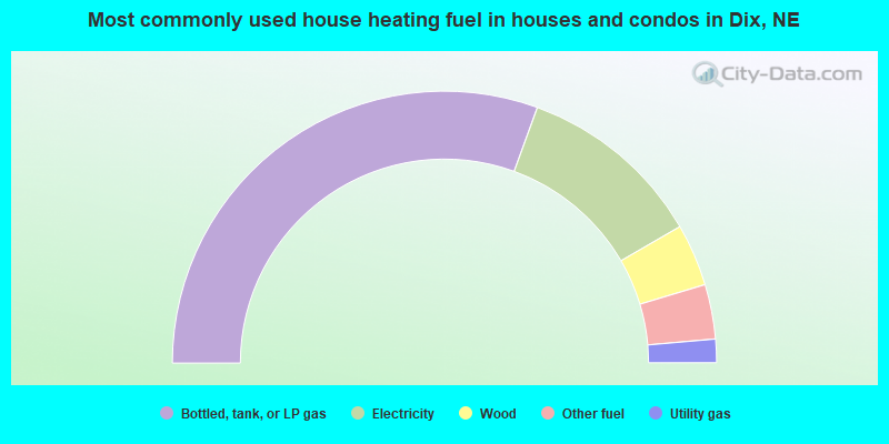 Most commonly used house heating fuel in houses and condos in Dix, NE