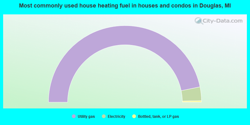 Most commonly used house heating fuel in houses and condos in Douglas, MI