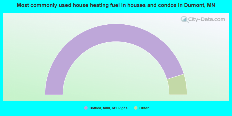 Most commonly used house heating fuel in houses and condos in Dumont, MN