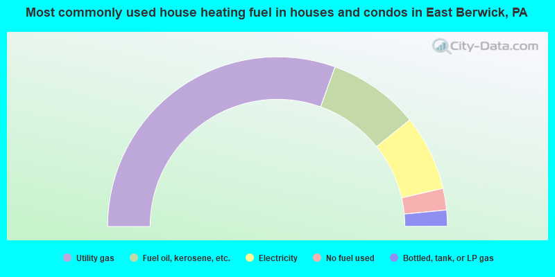 Most commonly used house heating fuel in houses and condos in East Berwick, PA
