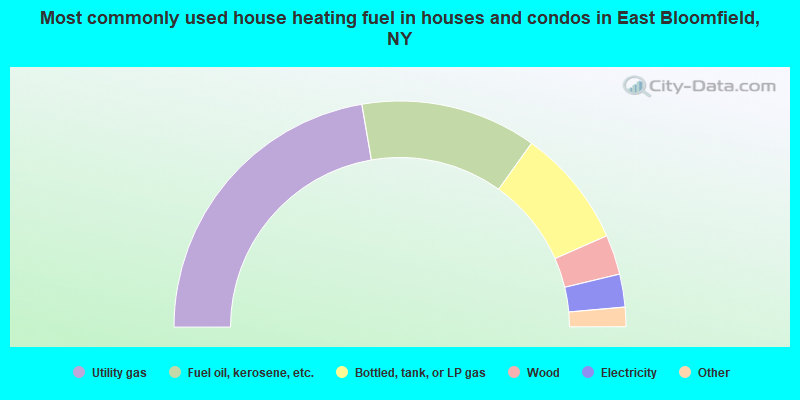Most commonly used house heating fuel in houses and condos in East Bloomfield, NY