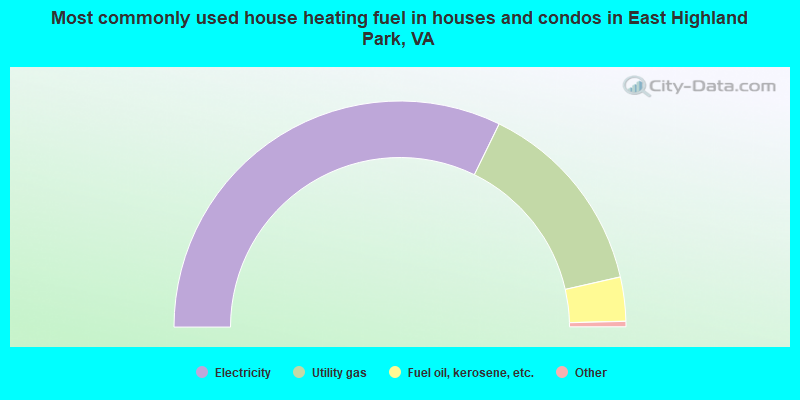 Most commonly used house heating fuel in houses and condos in East Highland Park, VA